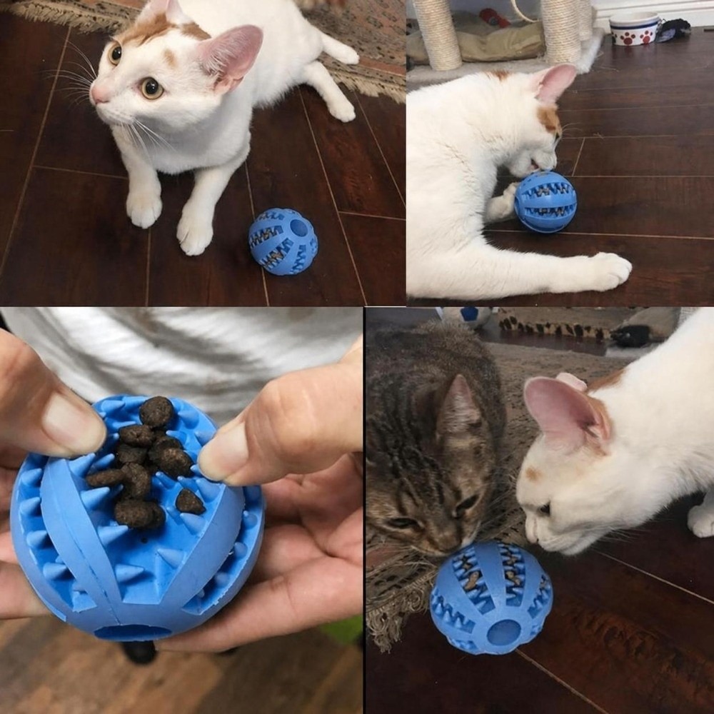 Rubber Treat Dispensing Dog Toy - Rubber Dog Chew Ball Multiple Colors