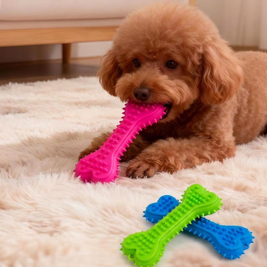 3/6pcs Chew Toys  Dog Rubber T - огляд і ціна Teeth Cleaning Dog Chew Bone