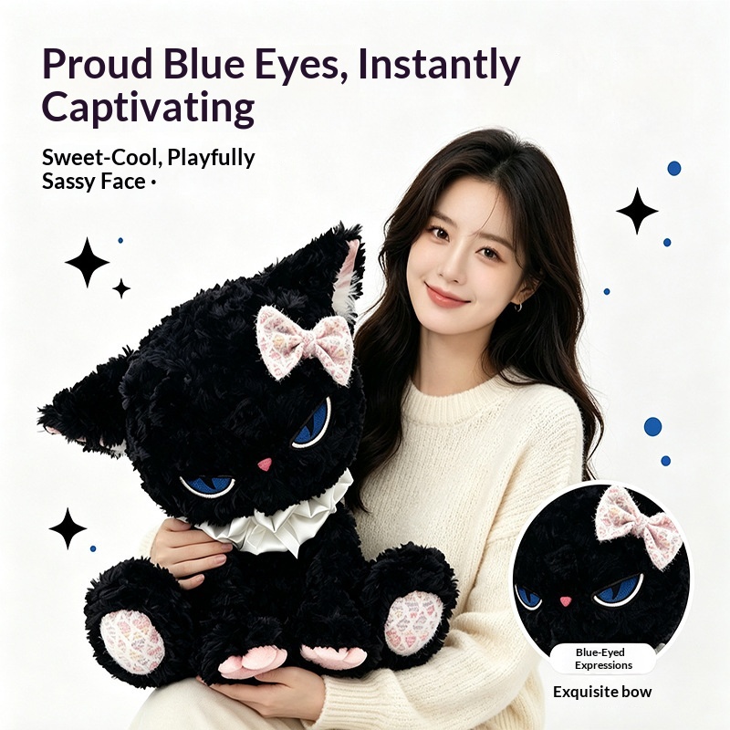 Black Cat Plush Toy Blue Eye S - огляд і ціна Cat Toys
