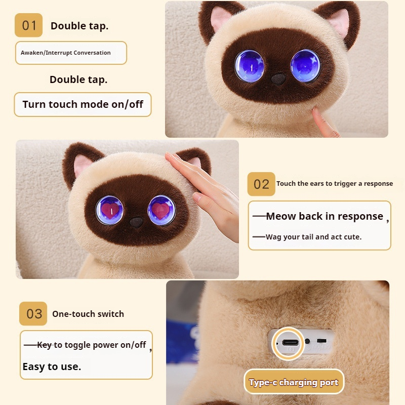 AI Smart Meow Cat Plush Toy In - огляд і ціна Cat Toys